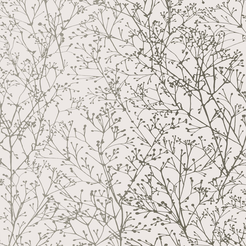 Anna French AT34124 ZOLA Silver on White Wallpaper