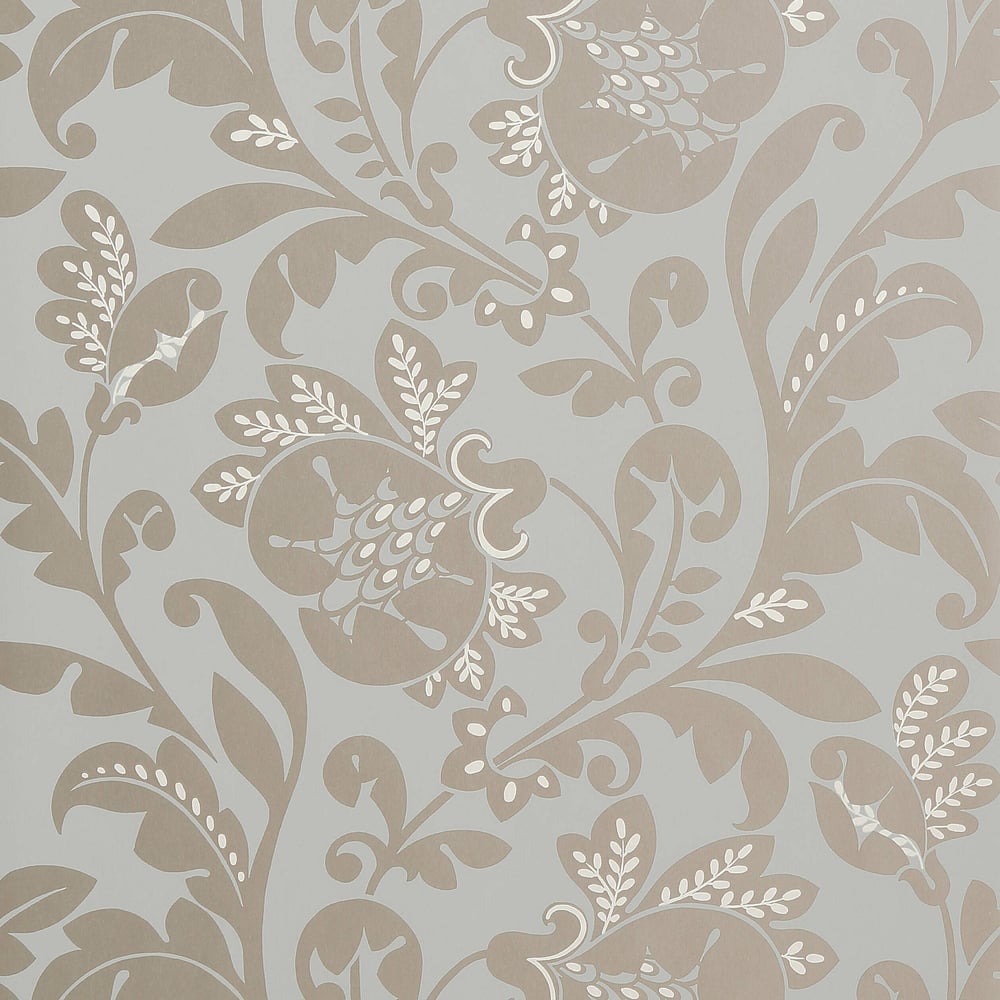 Anna French AT34128 LIVORETTE Metallic on Aqua Wallpaper