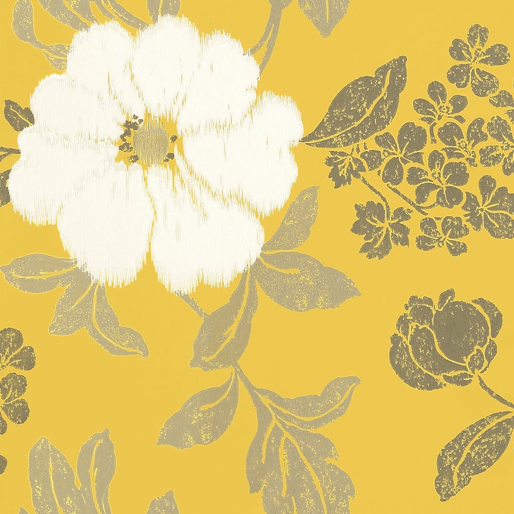 Anna French AT34140 RUE DE SEINE Off White on Yellow Wallpaper