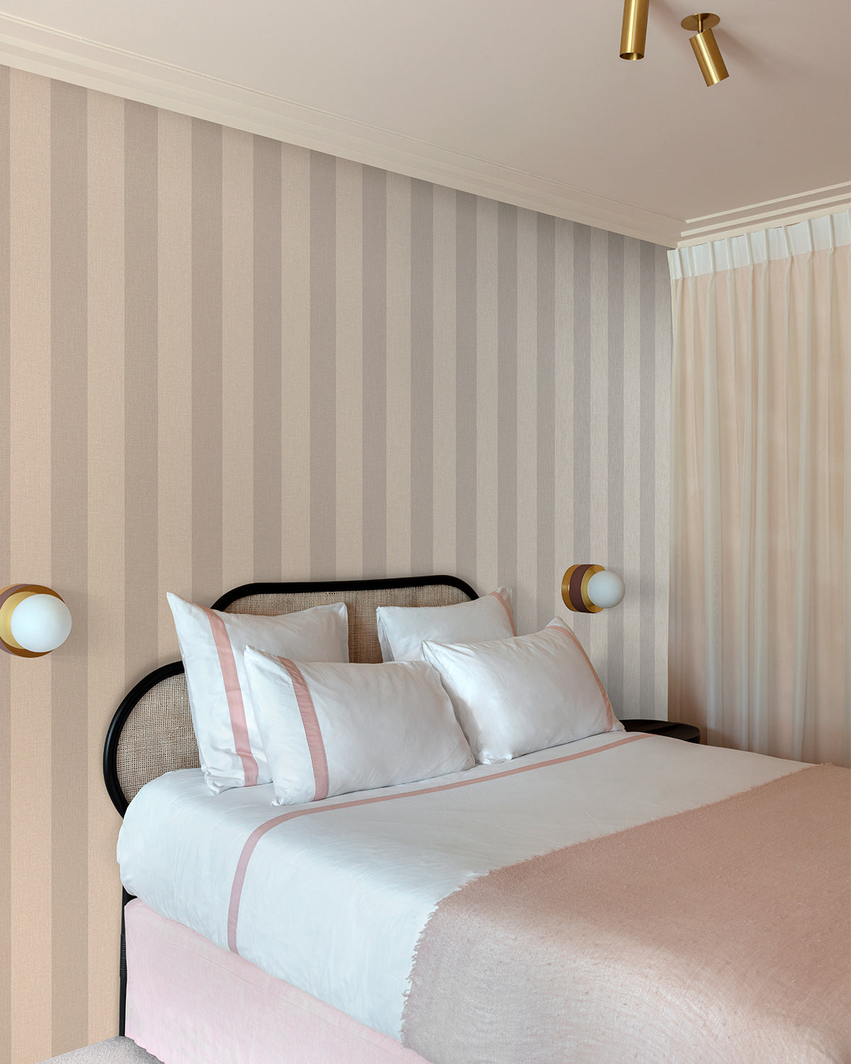 Galerie Atmosphere Regular stripes Grey Wallpaper AT4009