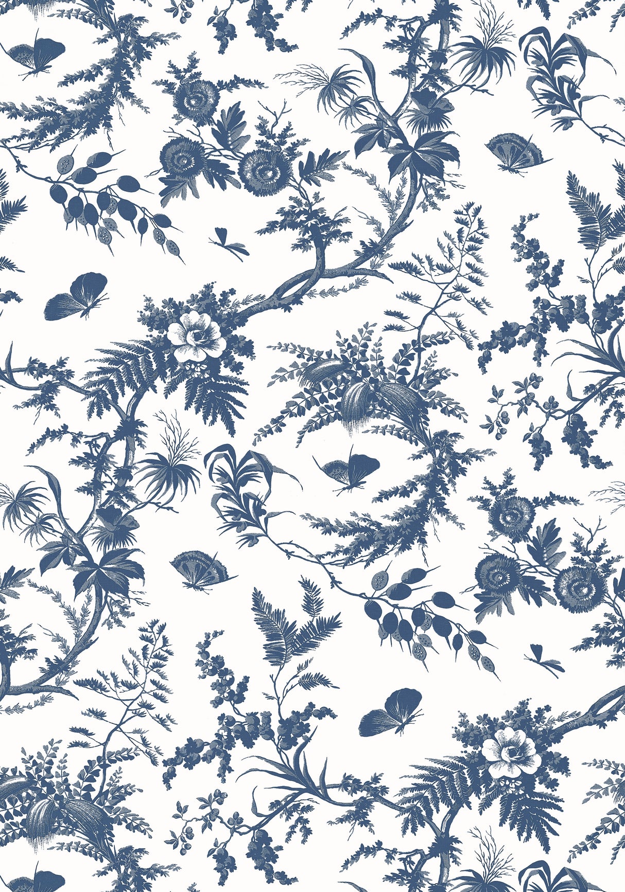Anna French AT57837 NEWLANDS TOILE Blue Wallpaper