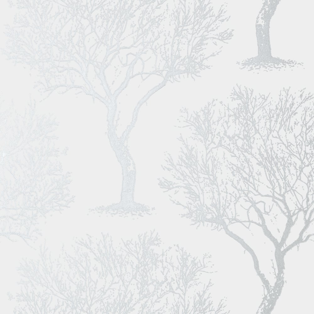 Anna French AT6002 WINFELL FOREST Silver on Grey Wallpaper