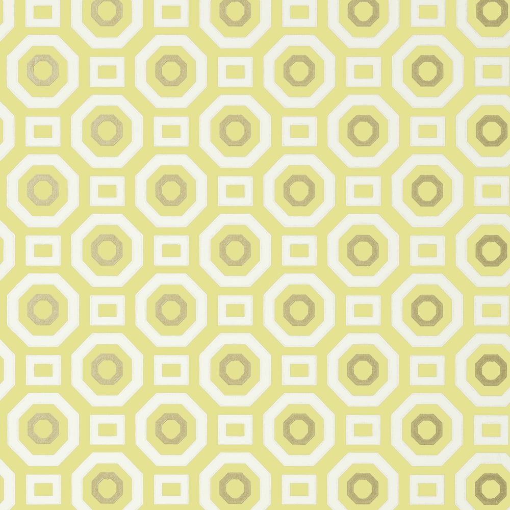 Anna French AT6035 ZANE Metallic Gold on Citron Wallpaper