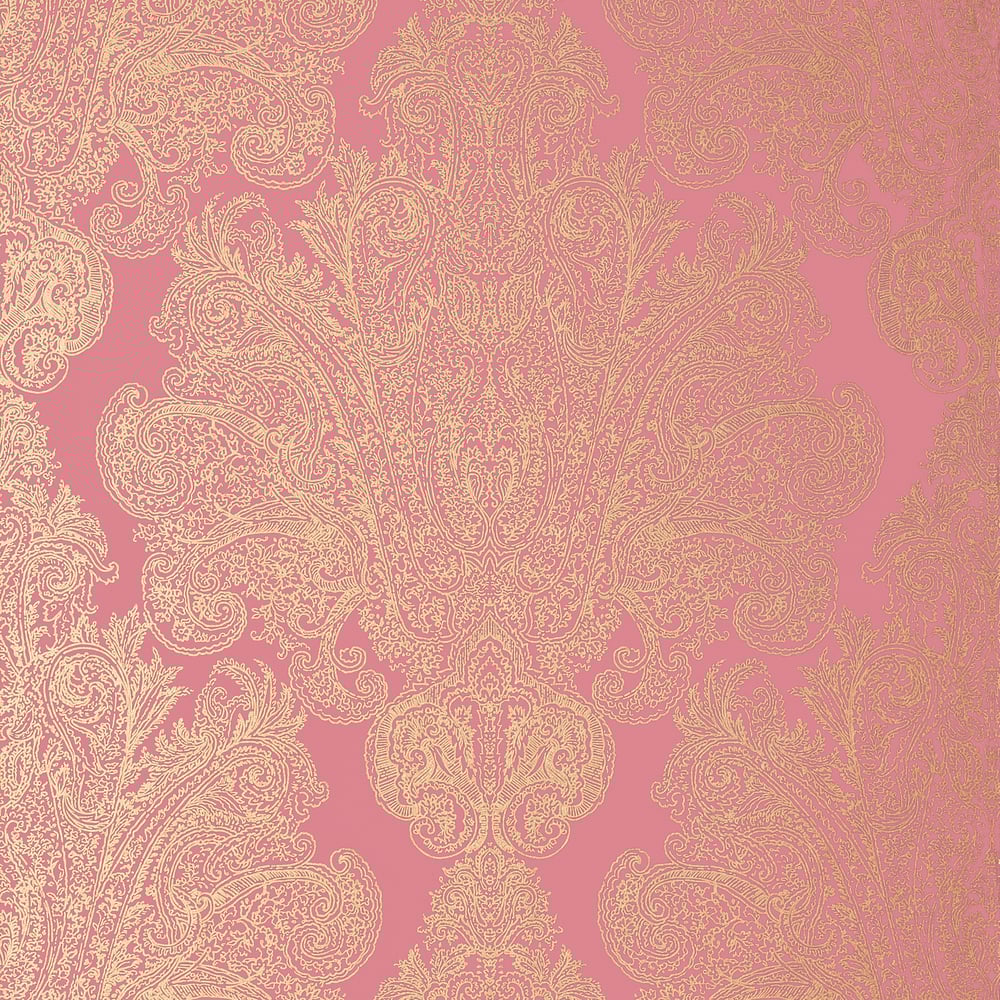 Anna French AT6103 AUBURN Metallic Gold on Pink Wallpaper