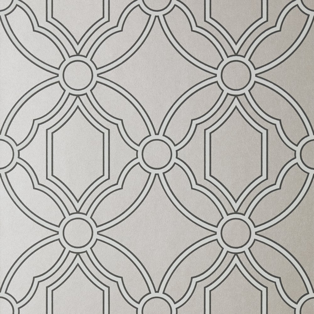 Anna French AT6126 ROSCOE Silver Wallpaper