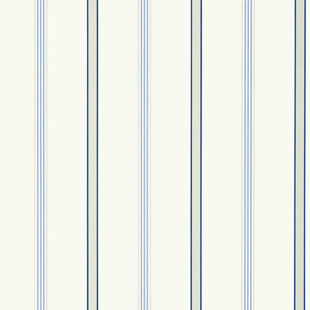 Anna French AT6138 DAWSON STRIPE Blue and White Wallpaper