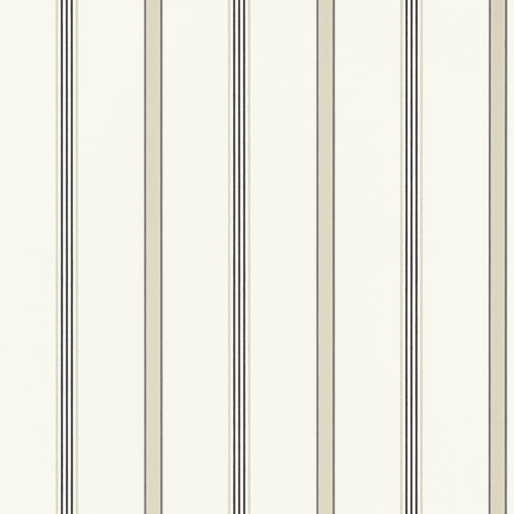 Anna French AT6140 DAWSON STRIPE Charcoal and Linen Wallpaper