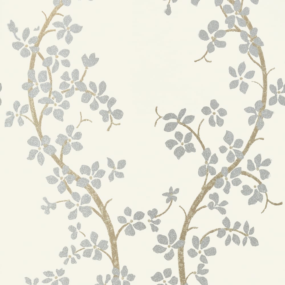 Anna French AT6153 ST. ALBANS GROVE Silver on Cream Wallpaper