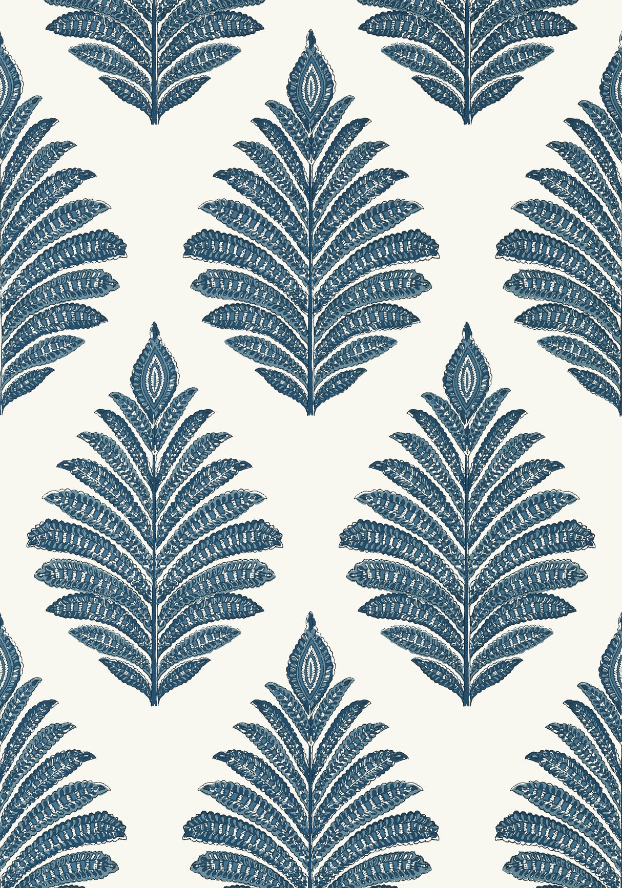 Anna French AT78725 PALAMPORE LEAF Blue and White Wallpaper