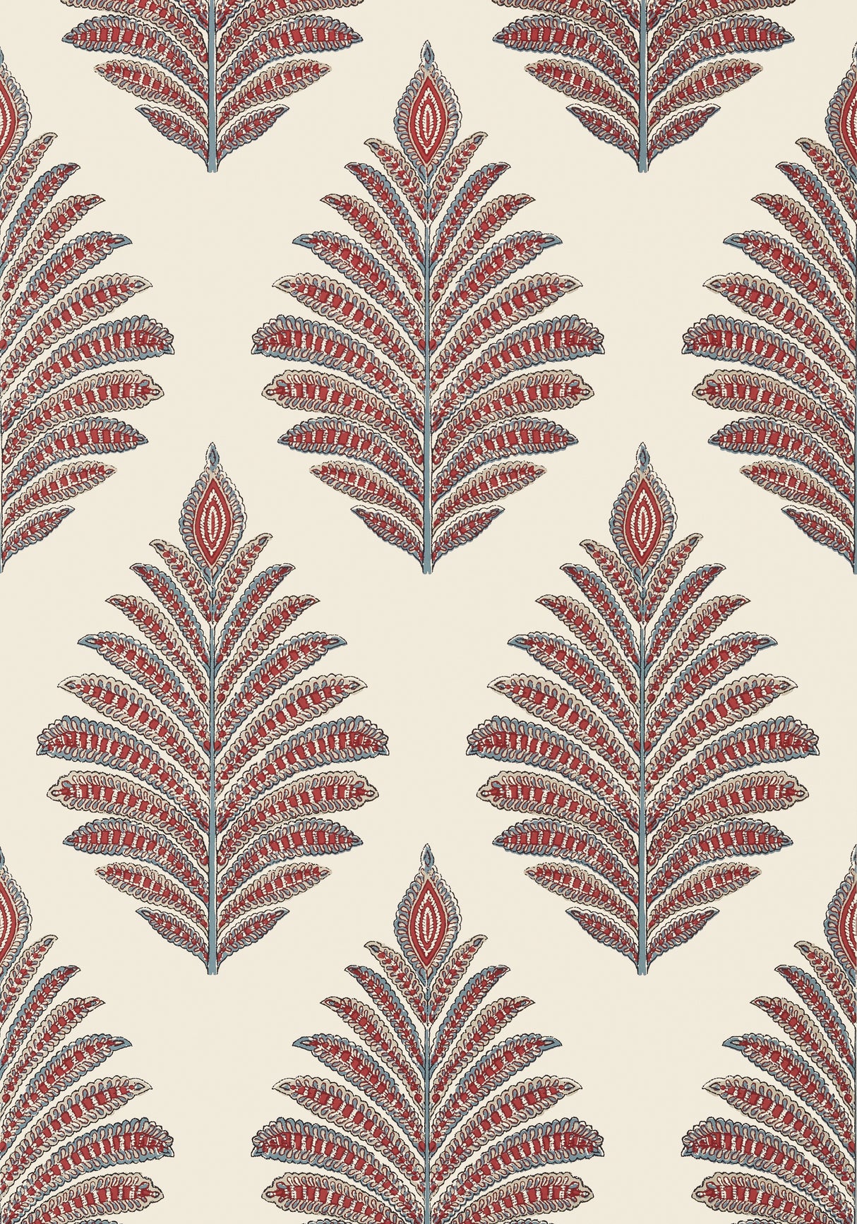 Anna French AT78726 PALAMPORE LEAF Red and Blue Wallpaper