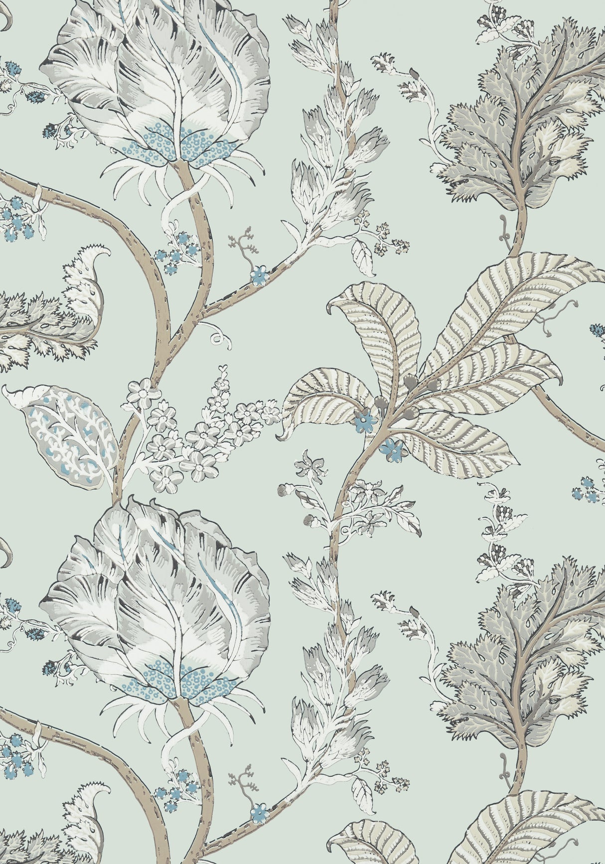 Anna French AT78737 KALAMKARI VINE Robin's Egg Wallpaper