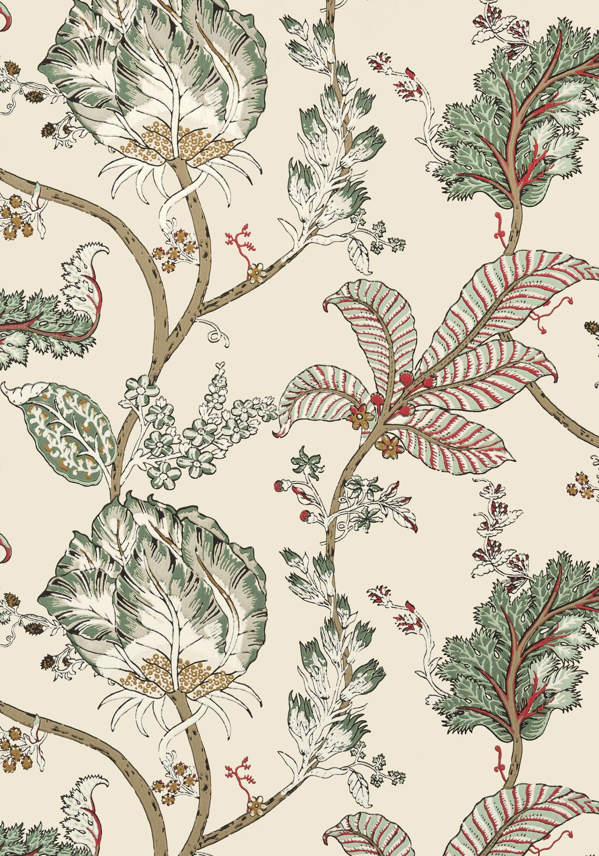 Anna French AT78741 KALAMKARI VINE Red and Gold Wallpaper