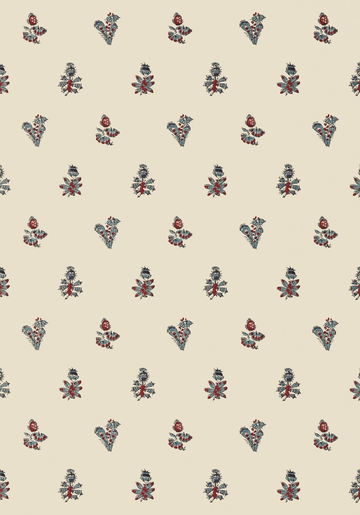 Anna French AT78751 JOUY Red and Blue Wallpaper