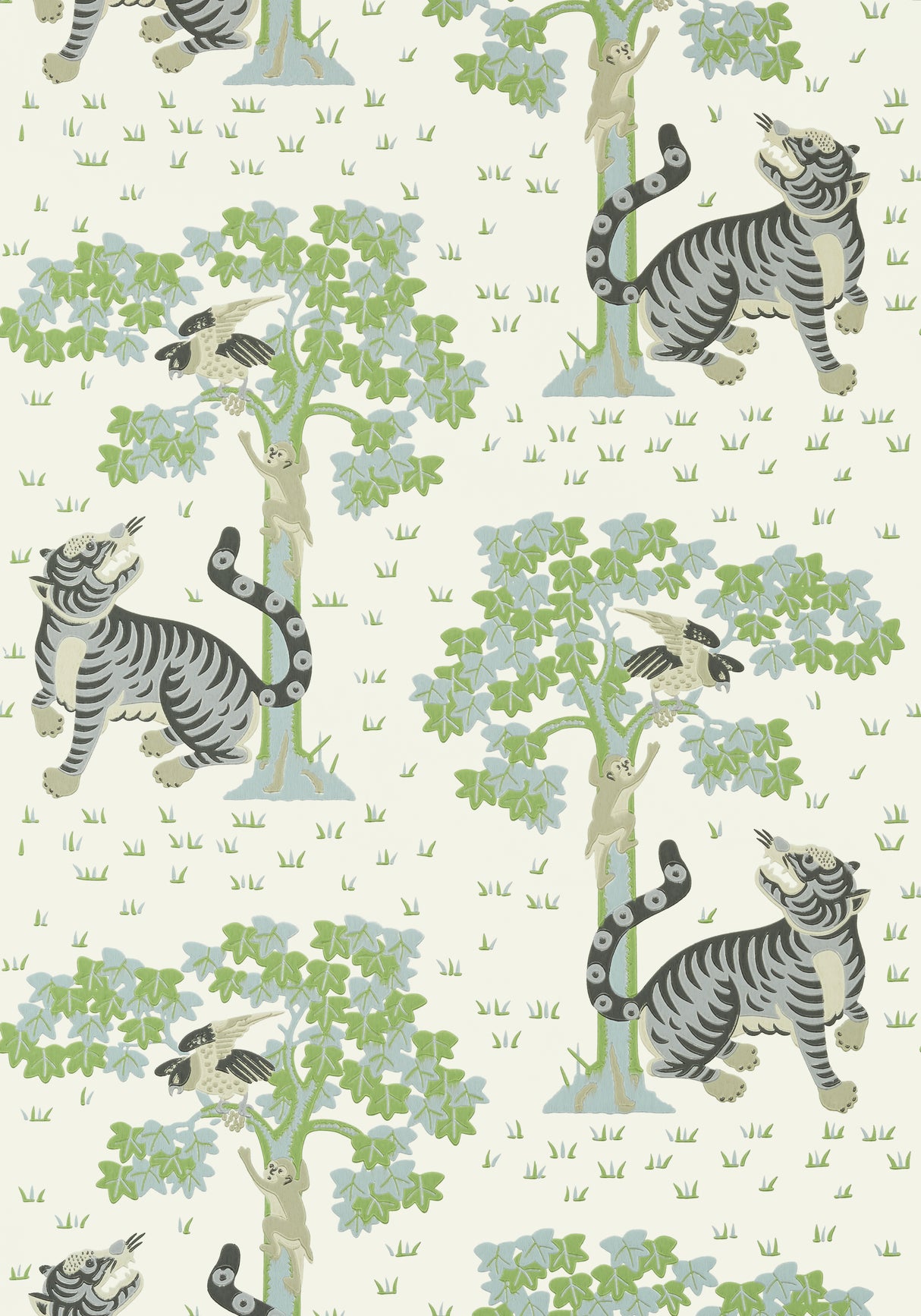 Anna French AT78781 KAHNA Cream and Robin's Egg Wallpaper