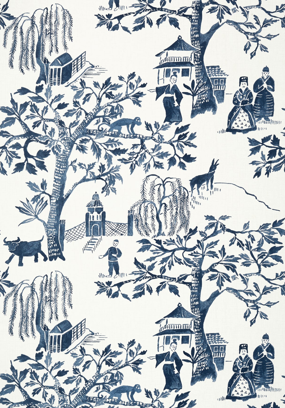 Anna French AT7915 WILLOW WOOD Navy Wallpaper