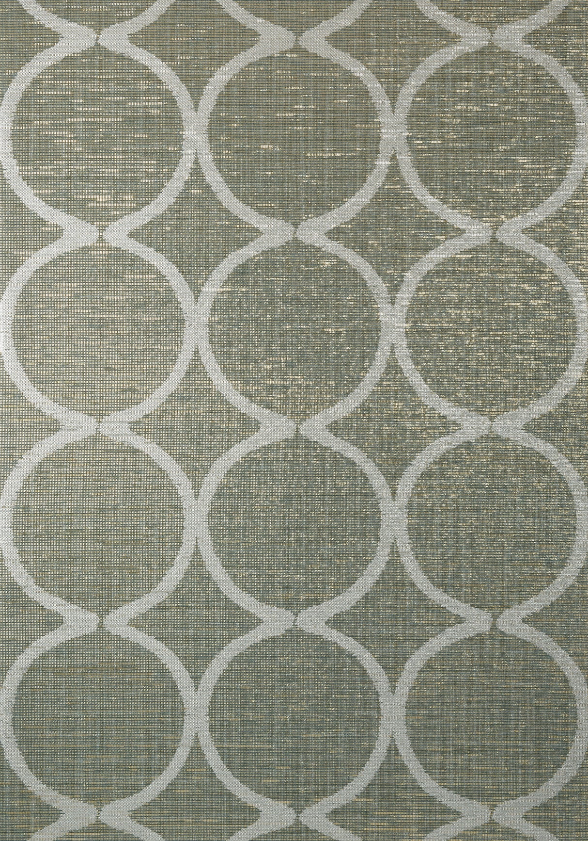 Anna French AT7948 WATERCOURSE Metallic Silver on Aqua Wallpaper