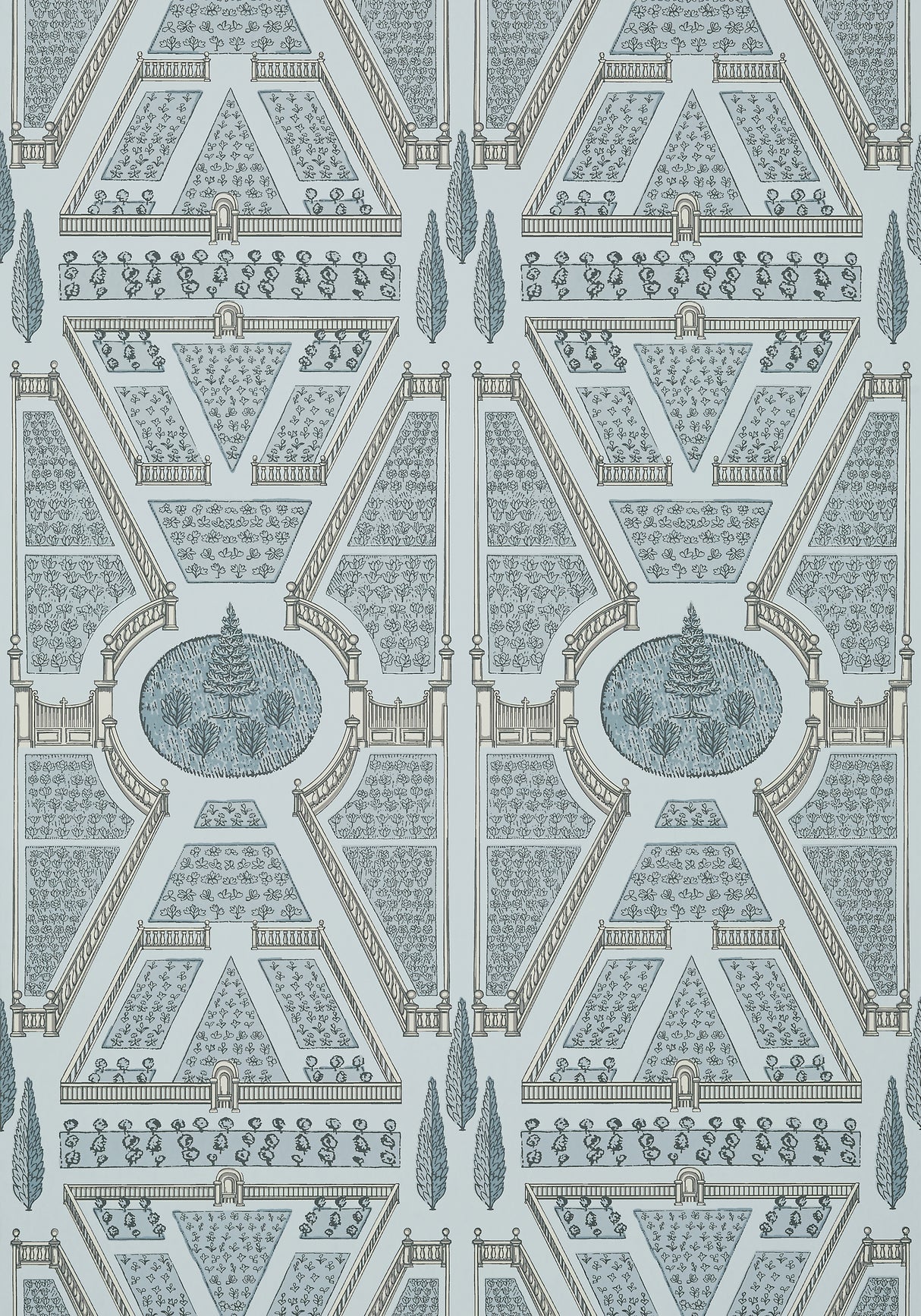 Anna French AT9601 AERIAL GARDEN Spa Blue Wallpaper