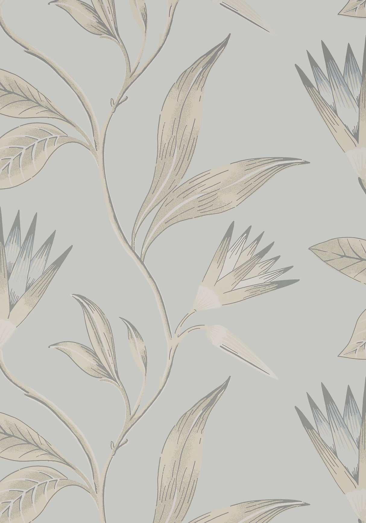 Anna French AT9619 CLEO VINE Spa Blue on Grey Wallpaper