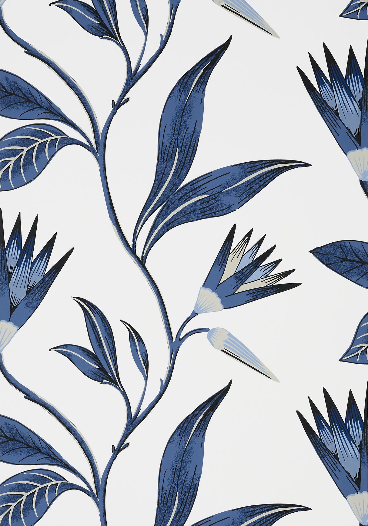 Anna French AT9621 CLEO VINE Blue and White Wallpaper