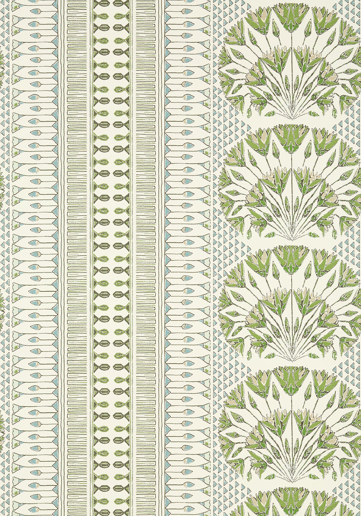 Anna French AT9623 CAIRO Green and White Wallpaper