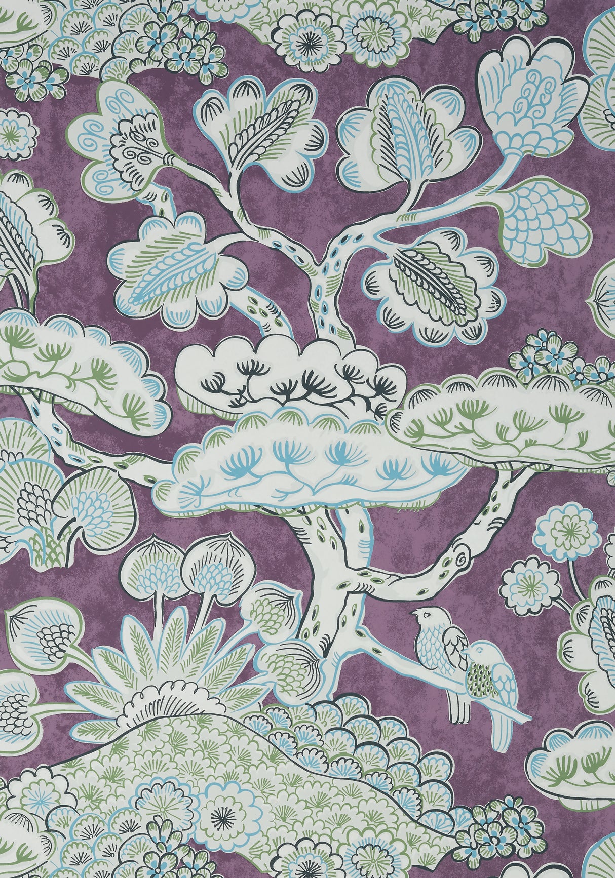 Anna French AT9865 TREE HOUSE Eggplant Wallpaper