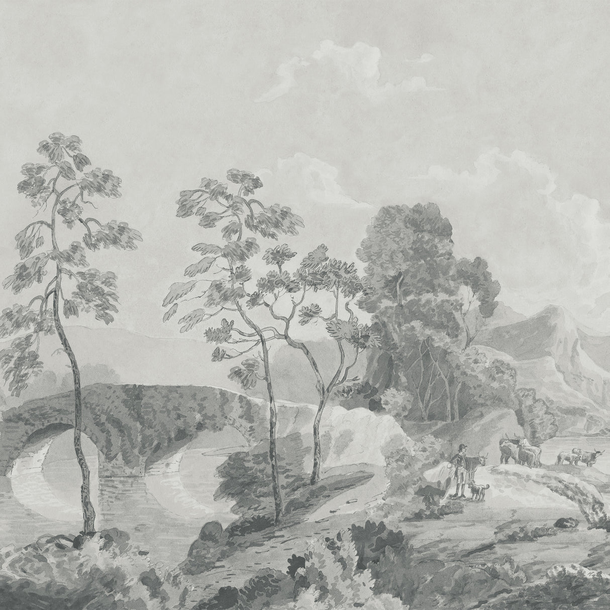 Anna French ATM24571 SAVERY MURAL Grey