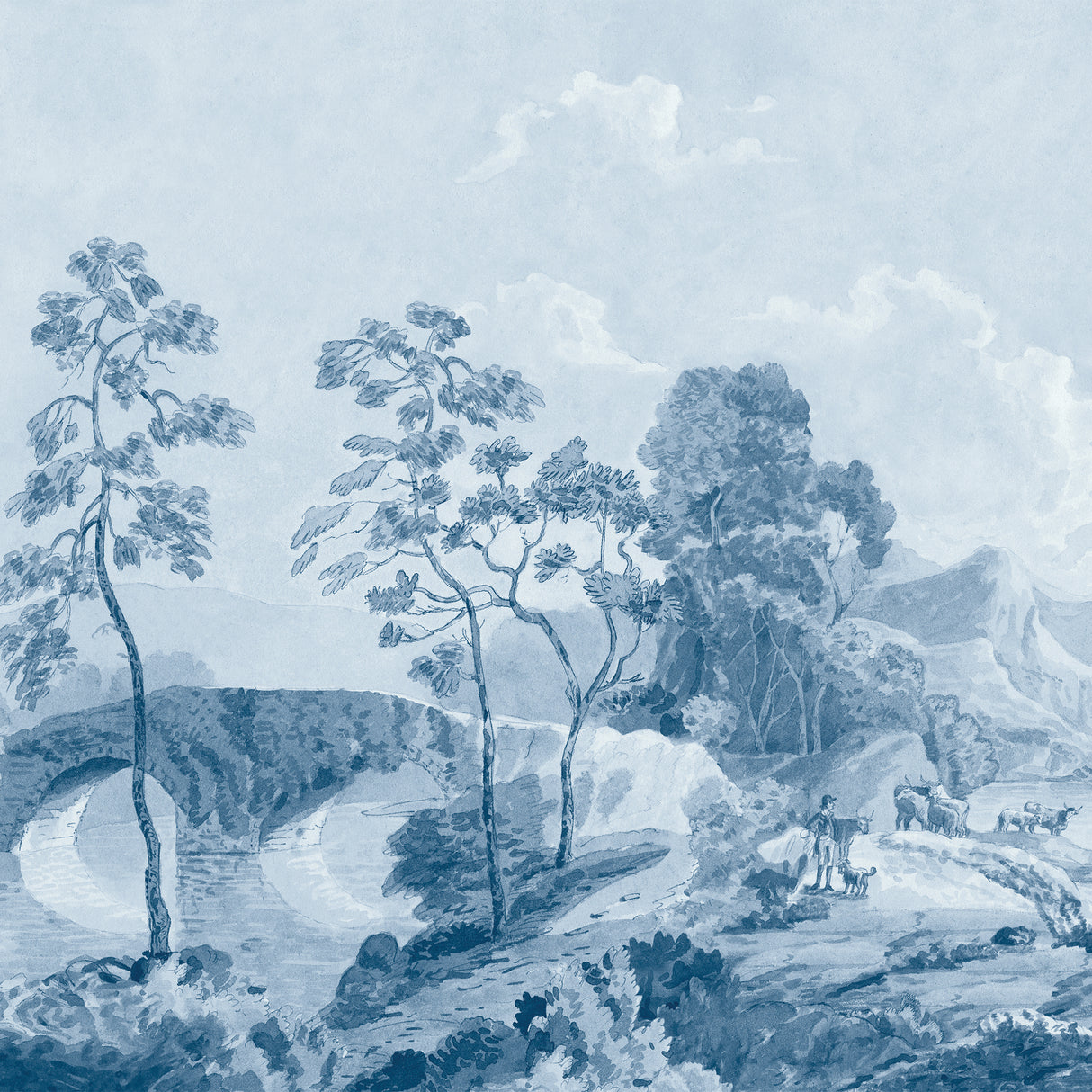 Anna French ATM24573 SAVERY MURAL Blue