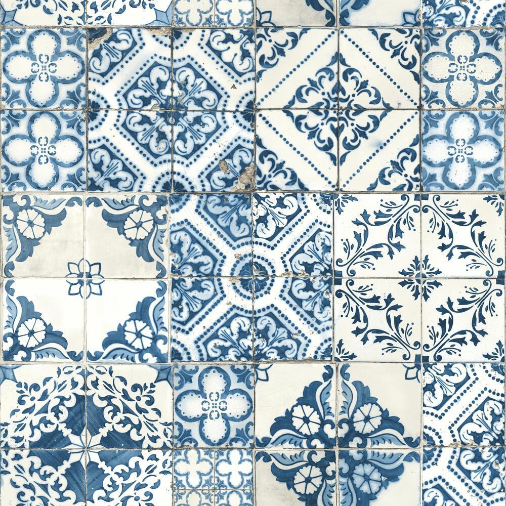 RoomMates RMK11083WP Mediterranean Tile Peel and Stick Wallpaper - Eade's Wallpaper