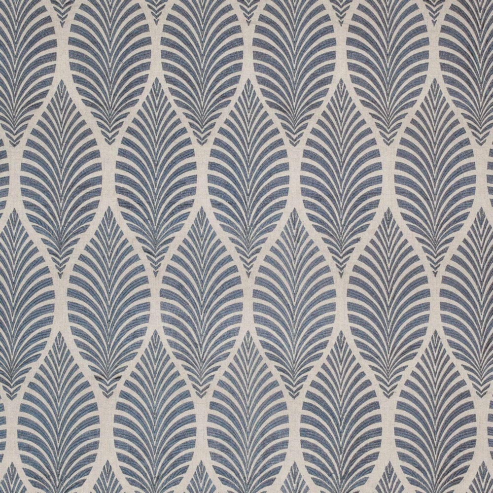 Anna French AW7848 DEILEN EMBROIDERY Slate on Natural Fabric