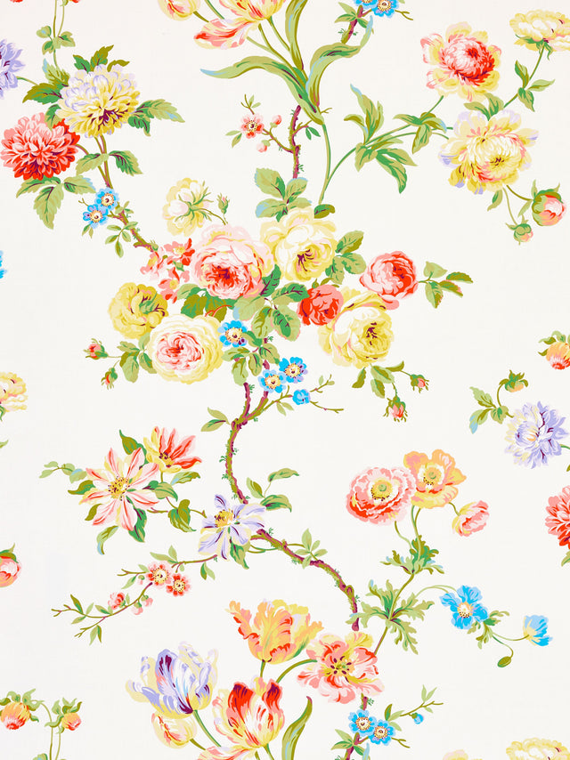 Scalamandre B0 00013506 SUMMER MULTI BOTANICAL GARDEN Fabric - Eade's Wallpaper