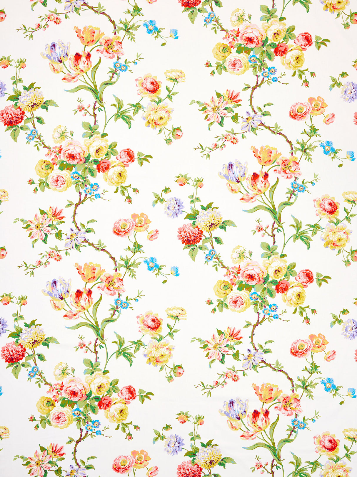 Scalamandre B0 00013506 SUMMER MULTI BOTANICAL GARDEN Fabric - Eade's Wallpaper