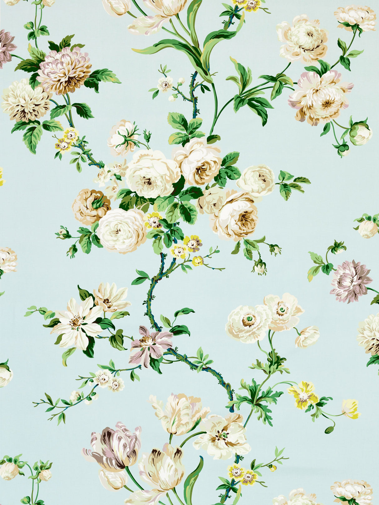 Scalamandre B0 00023506 CELADON BOTANICAL GARDEN Fabric - Eade's Wallpaper