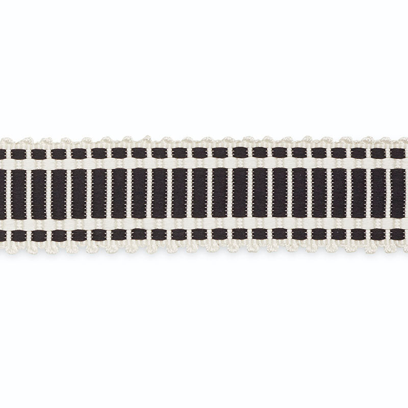 Schumacher B107-7 EUGENIE PICOT-EDGE BRAID in IVORY/EBONY Tr