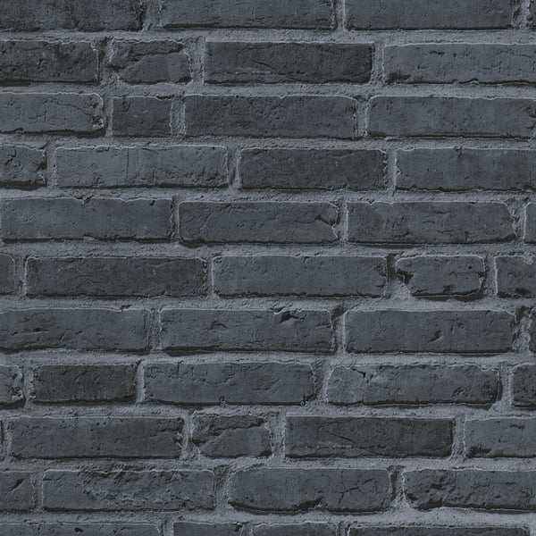 Galerie BB51103 Grey Black Brickshire Residents Motif - Eade's Wallpaper