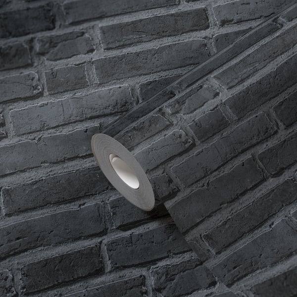 Galerie BB51103 Grey Black Brickshire Residents Motif - Eade's Wallpaper