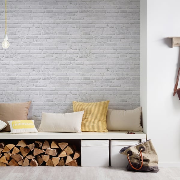 Galerie BB51104 Grey Brickshire Residents Motif - Eade's Wallpaper