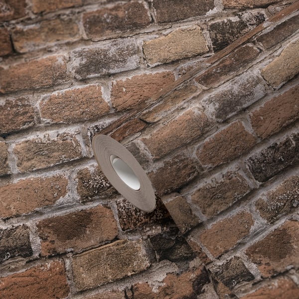 Galerie BB51116 Brown Grey Brickshire Residents Motif - Eade's Wallpaper