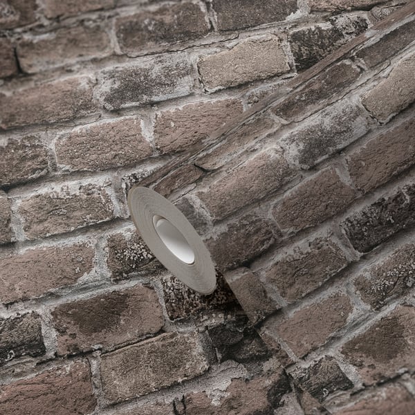 Galerie BB51117 Brown Grey Brickshire Residents Motif - Eade's Wallpaper