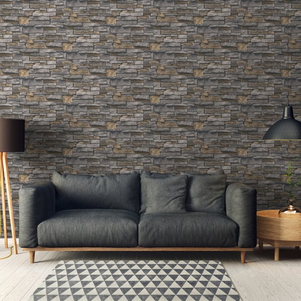 Galerie BB51134 Yellow Grey Sandstone Splendour Motif - Eade's Wallpaper