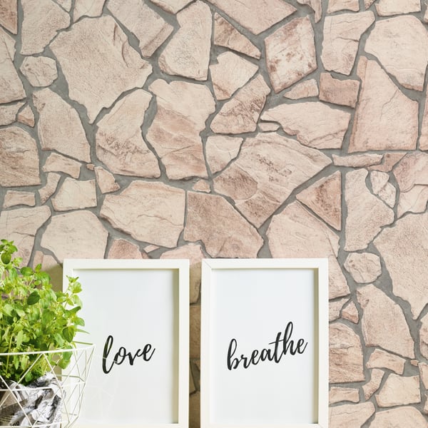 Galerie BB51137 Beige Brown Grey Claystone Cottage Motif - Eade's Wallpaper