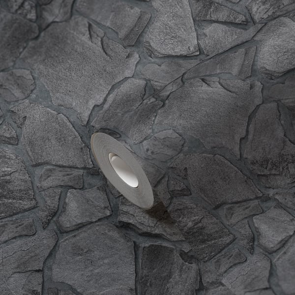 Galerie BB51141 Grey Black Petrified Paradise Motif - Eade's Wallpaper
