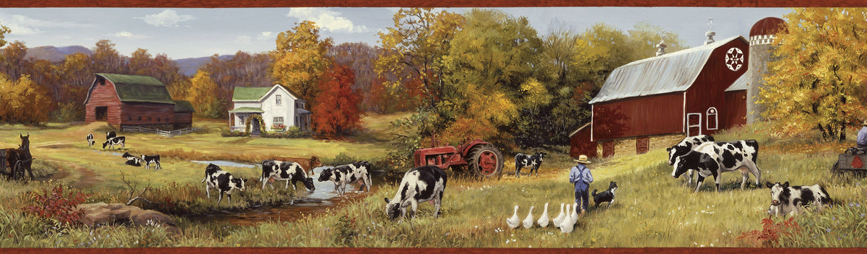 Chesapeake BBC15031B Herman Green Cow Pasture Portrait Border