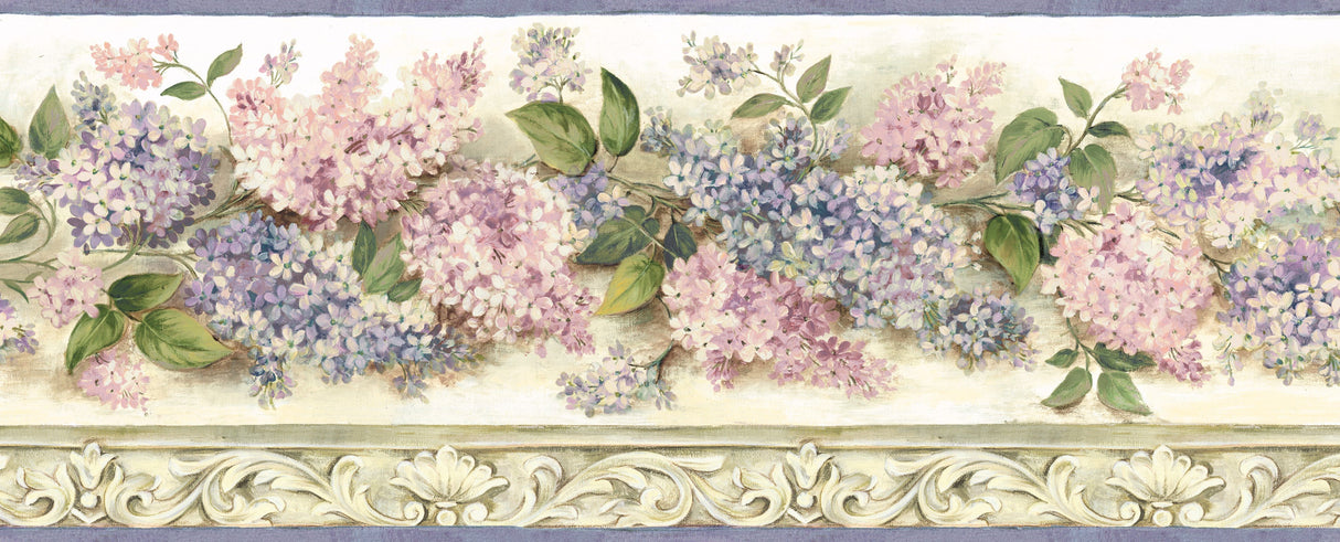 Chesapeake BBC20043B Ethel Cream Heirloom Lilacs Trail Border