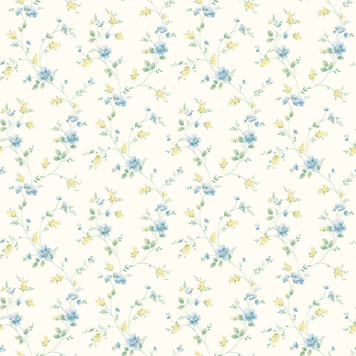 Chesapeake BBC21561 Carla Blue Spring Bloom Trail Wallpaper Wallpaper