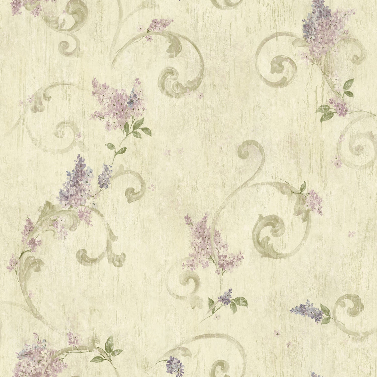 Chesapeake BBC21605 Emma Grey Lilac Acanthus Scroll Wallpaper Wallpaper