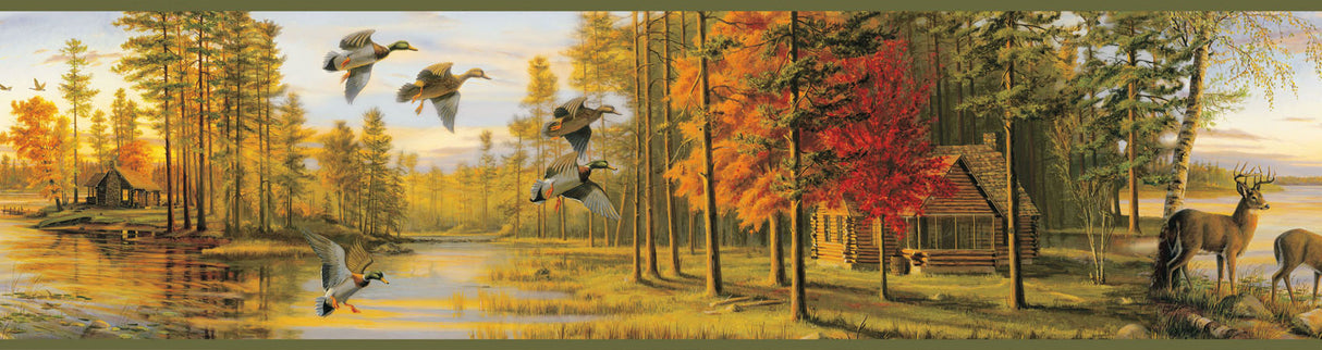 Chesapeake BBC35541B Autumn Green Quiet Evening Portrait Border