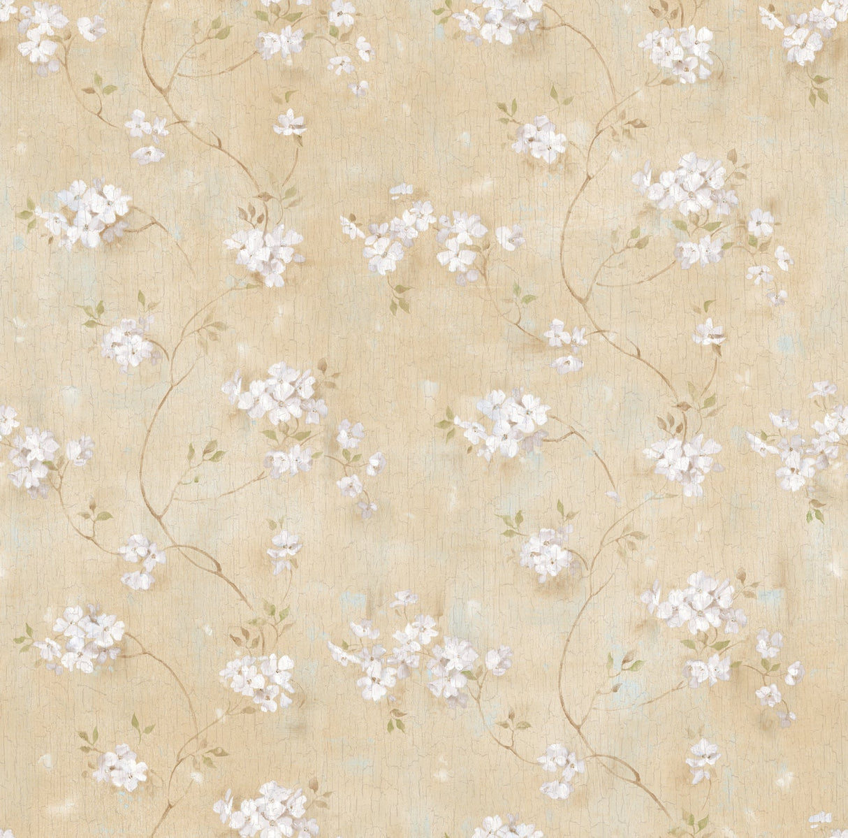 Chesapeake BBC44101 Braham Wheat Country Floral Trail Wallpaper Wallpaper