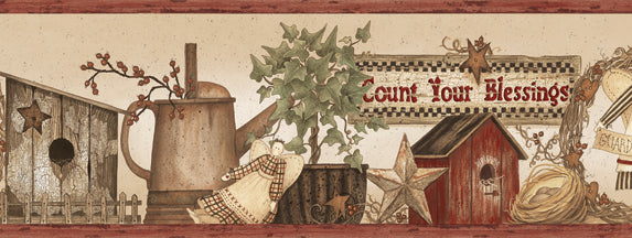 Chesapeake BBC44511B Abraham Wheat Count Blessings Portrait Border