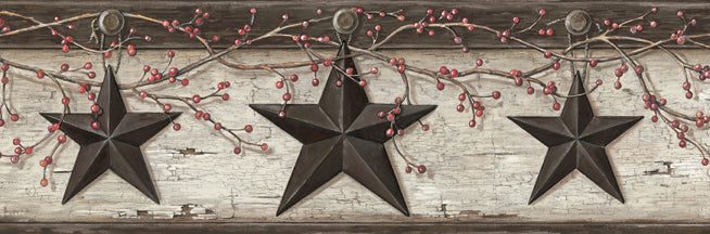 Chesapeake BBC44601B Graham Cream Rustic Star Trail Border