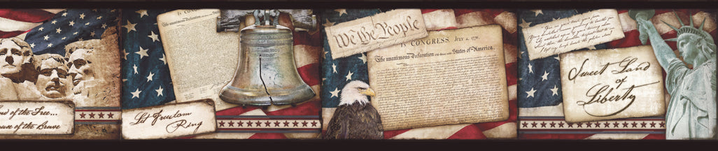 Chesapeake BBC44651B Franklin Blue Liberty Rings Blocks Border